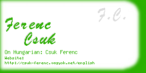 ferenc csuk business card